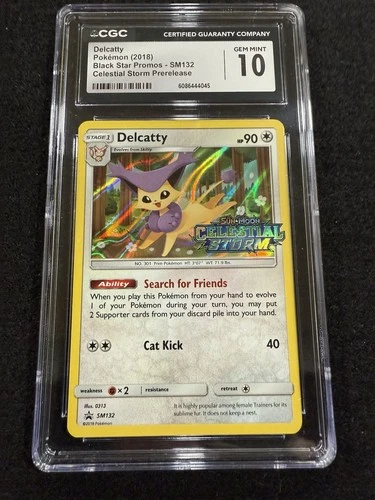 Pokemon Delcatty Holo Prerelease Promo Stamped SM132 Celestial Storm CGC 10 !!