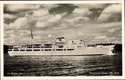 Postcard steamer SS Birger Jarl, Stockholms Rederi from Svea - 3867995