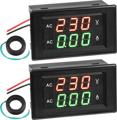Volt Amp Meter 500V 200A Voltmeter Voltage and Current Black,Green 