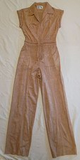 Trolley Car Vintage 80s Grown Suede Jumpsuit Romper Made in USA Sz 7 Juniors