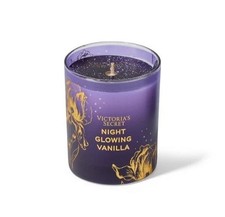 NEW Victoria's Secret Night Glowing Vanilla candle bougie parfumée  9 oz RARE