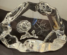VTG 1977 Hallmark Love Grows Full Lead Crystal Paperweight Little Gallery