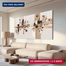 Abstract Canvas Wall Art Beige Modern Minimalist Canvas Art Wall Decor For Livin