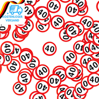 Deko Zum 40. Geburtstag – Rot-WeißEs Konfetti Mit Verkehrsschild-Optik Zahl 40 –