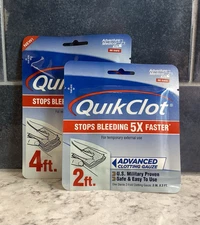 Adventure Medical Kits QuikClot Hemostatic Gauze  3in x 2ft and 3in x 4ft  NEW