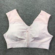 Tommie Copper Sports Bra Womens XL Pink Front Zip Compression Copper Znergy