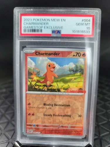 Charmander 004/165 GAMESTOP EXCLUSIVE PSA Gem 10 - Exclusive ✅️