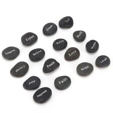 Rune Pebbles Zestaw Black Mat Rune Grawerowane kamyki