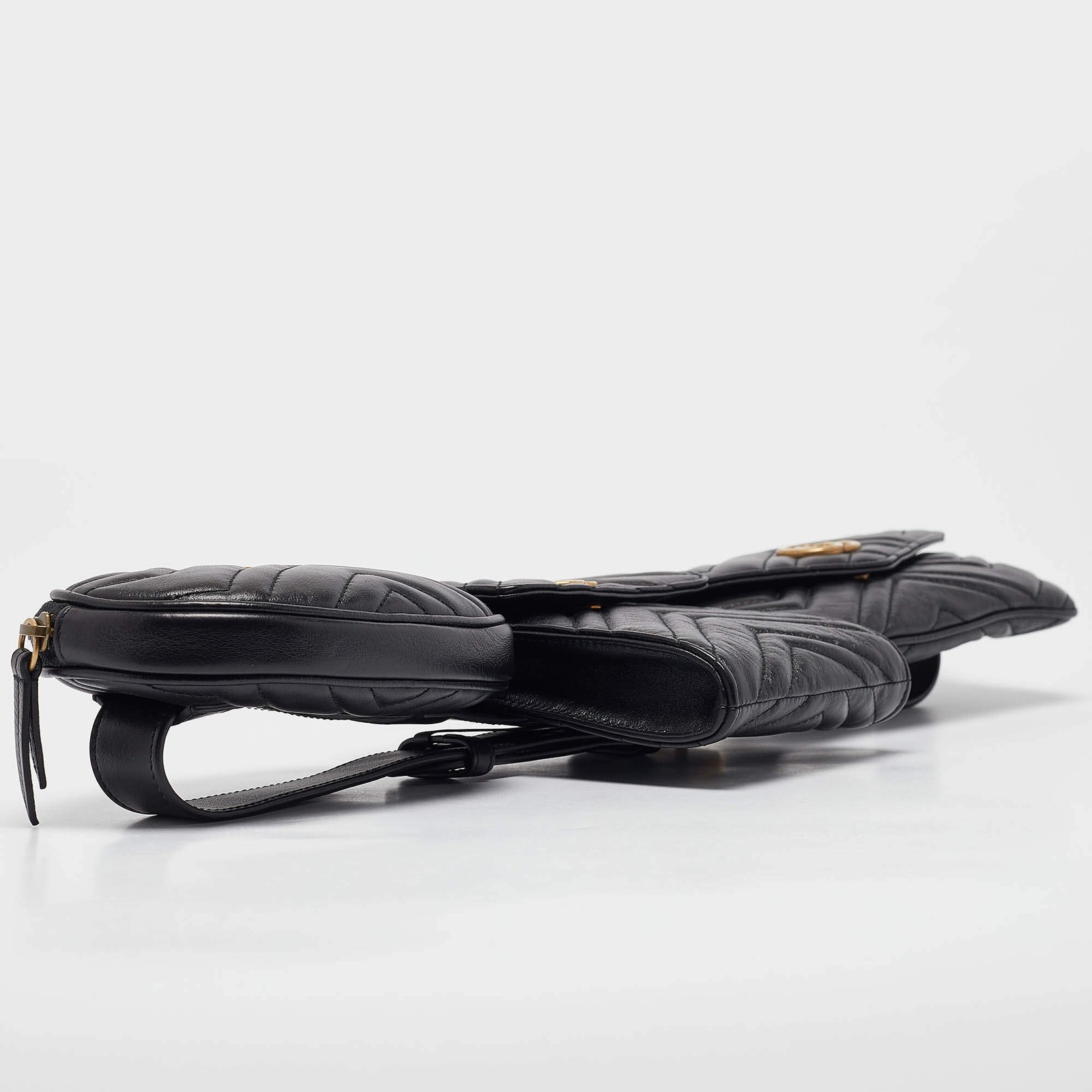 Gucci Black Matelasse Leather GG Marmont 2.0 Multi Belt Bag image 6