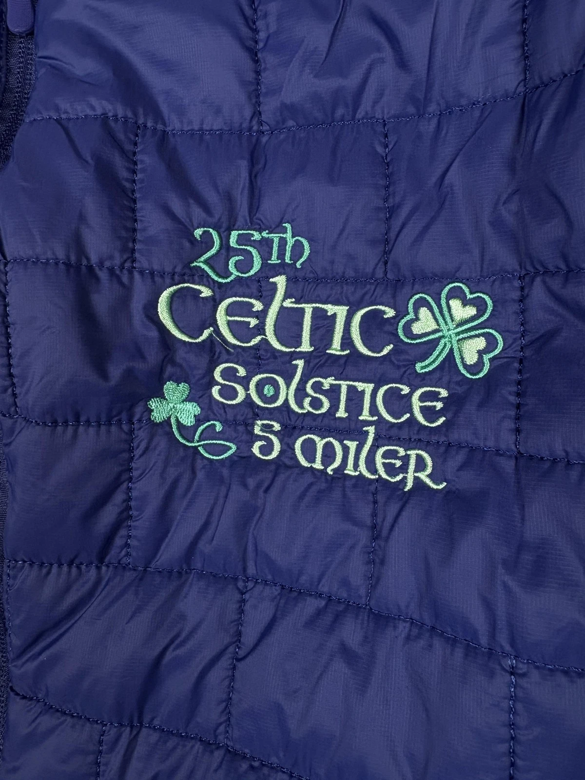 Celtic Solstice Five Miler Vest Mens Large Navy Quilted Puffer Full Zip 2024 image 2