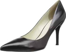 NINE WEST Women's Flax New Hollywood Dress Pump Color Black Leather Size 9.5