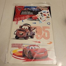 Autocollants autocollants DISNEY CARS Mater McQueen mur fenêtre autocollants réutilisables. Neuf