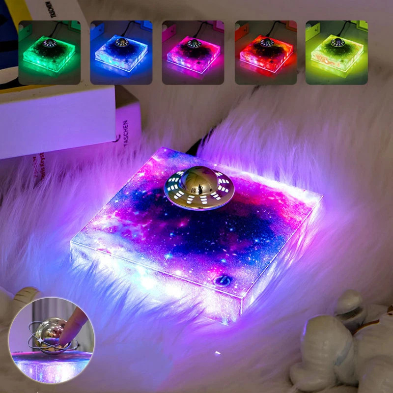 Magnetic Levitating UFO Lamps LED Lights 6 Colors Rotating Floating Decoration