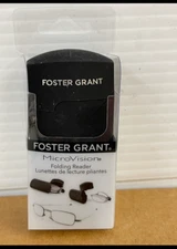 Foster Grant MicroVision GIDEON Folding Reader Glasses New w/case 