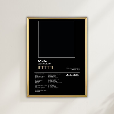 KANYE WEST Poster, DONDA, GOLD/PLATINIUM, gerahmtes Poster HipHop