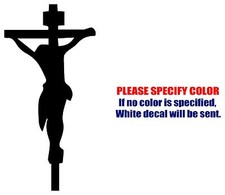 Jesus Christ Cross 5 Symbol JDM Funny Vinyl Decal Sticker Car Window Bumper 12"