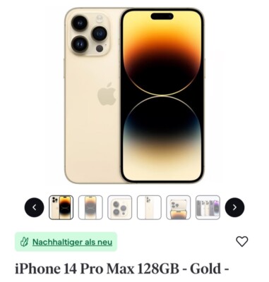 Apple iPhone 14 Pro Max - 128GB - Gold (Ohne Simlock) (Dual-SIM)