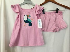 New Carter's Girls Bird Top Shorts Poly Pajama Short 2 pc Set Toddler U pick