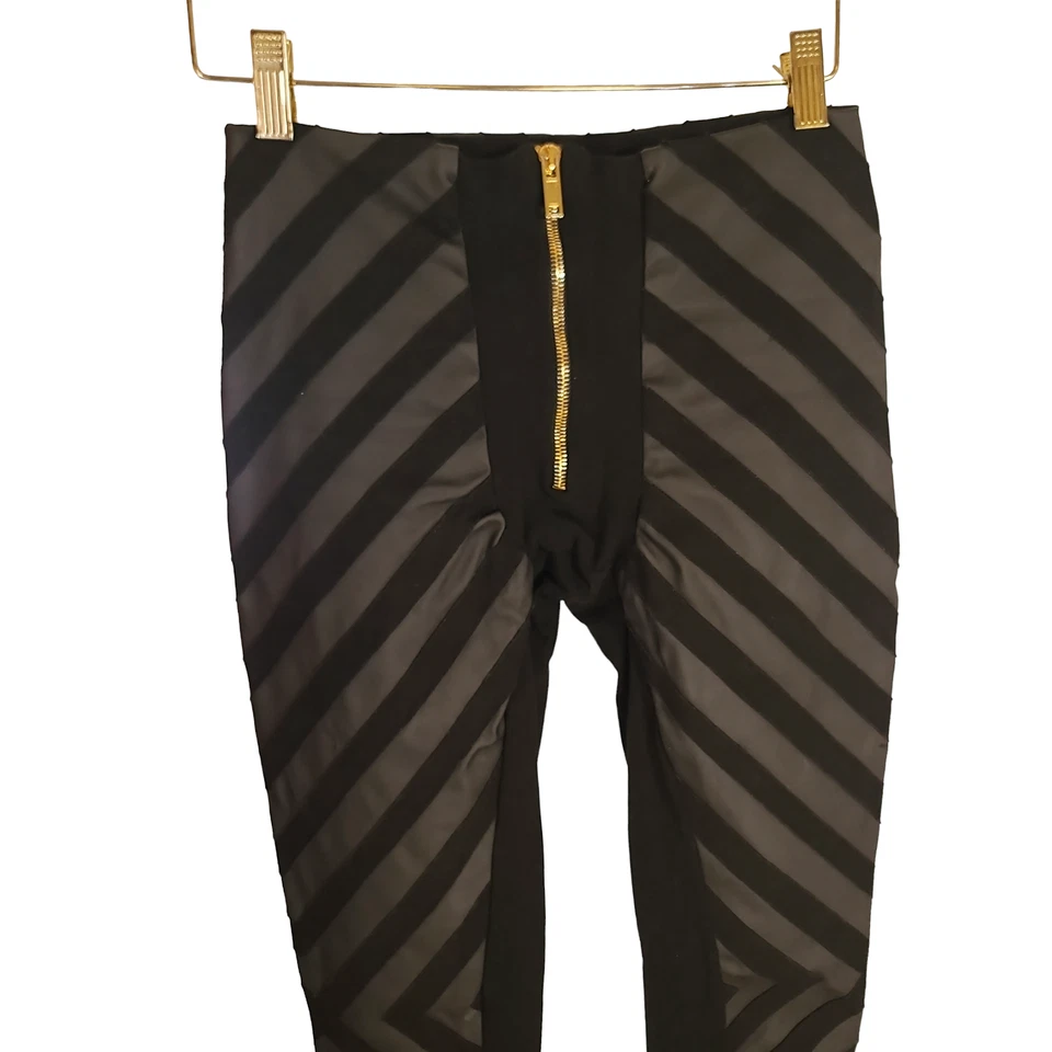 Calça skinny GARETH PUGH 6 preta cinza com zíper punho RARA DRAMA DE PASSARELA $1595 - Imagem 4 de 4