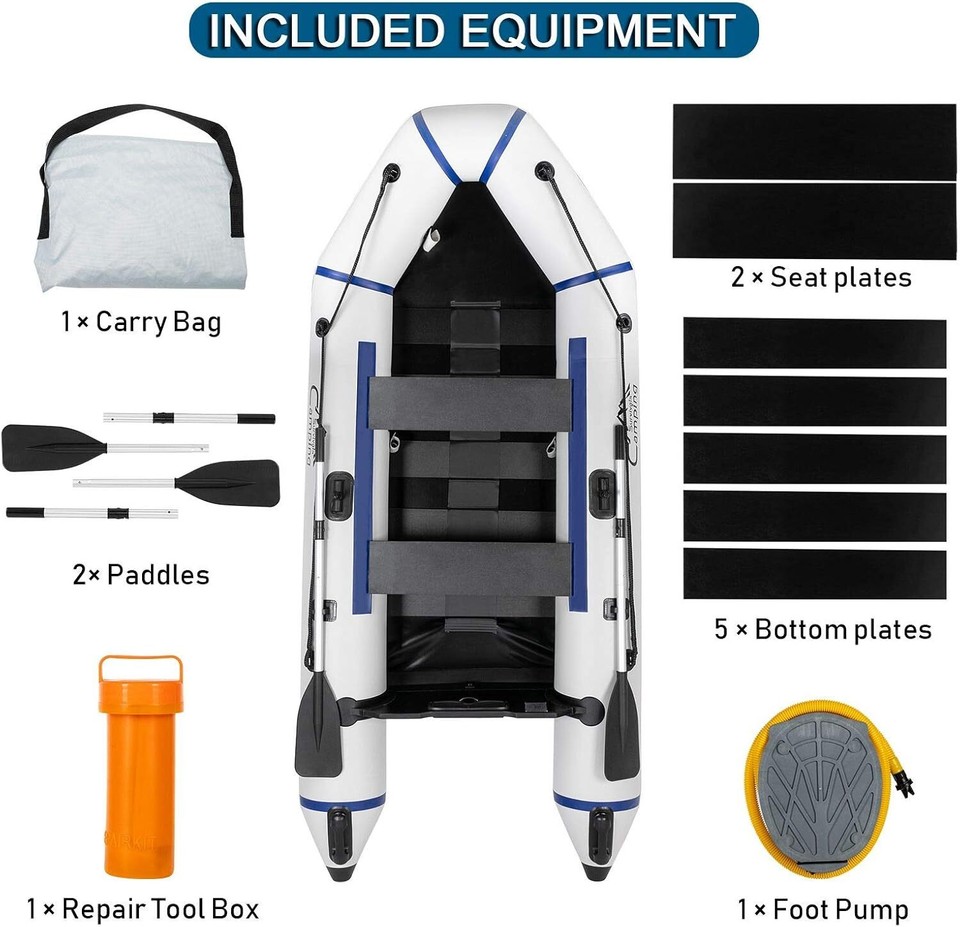 10FT Inflatable Boat,Inflatable Raft Sport Tender Dinghy,Rescue Diving ...