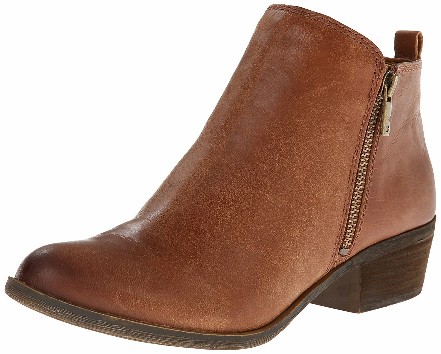 Lucky Brand Femme Bâle Cuir Almond Toe Cheville bottes de cow-boy, caramel, Taille 8.5 Lucky Brand Femme Bâle Cuir Almond Toe Cheville bottes de cow-boy, caramel, Taille 8.5