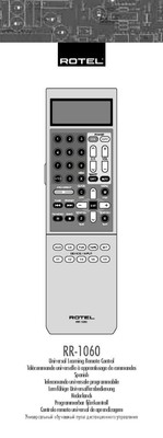 Rotel RR-1060 Remote Control Owners Manual