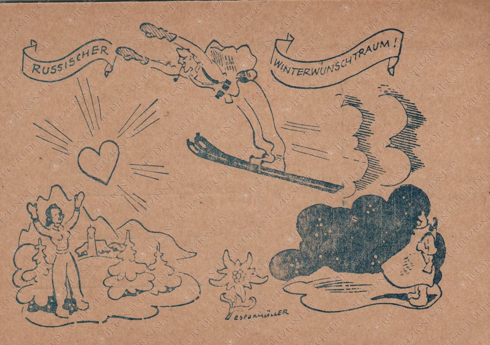 1942 ESPERMULLER Russian Winter Desire Dream Field Post Russia CSIR Russian Front