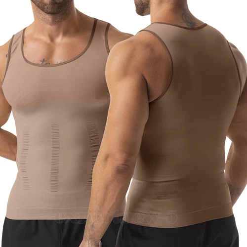 Herren Body Shaper Schlankmacher Shirt Kompression Weste Slim Shapewear Tank Top Girgle - Bild 17 von 46