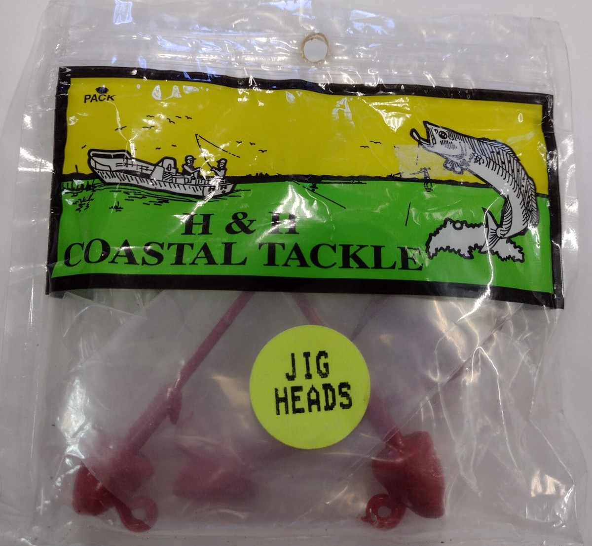 H & H Coastal Tackle 4 Pk Of 1 oz Red Jig Heads