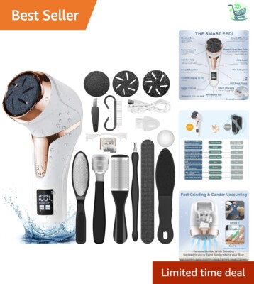 Rechargeable Electric Callus Remover with Dander Vacuum for Effortless Foot Care