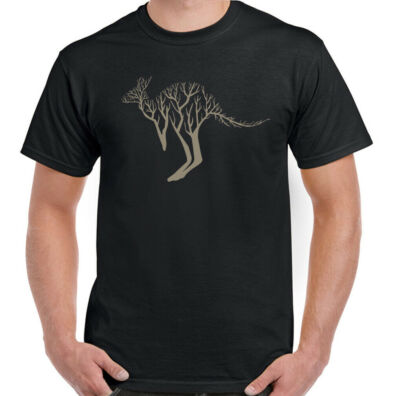 Känguru T-Shirt Baum Herren modern Tier Umwelt Australien Top Geschenk