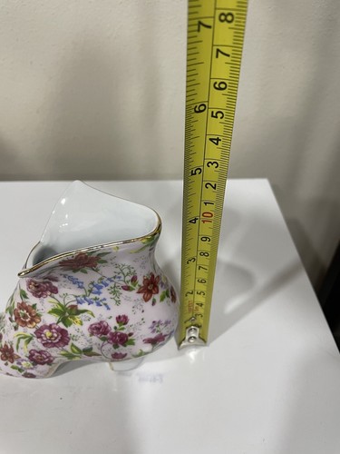 Vintage Formalities by Baum Bros Decorative Pink Flowered Porcelain Shoe Boot - Picture 9 of 10