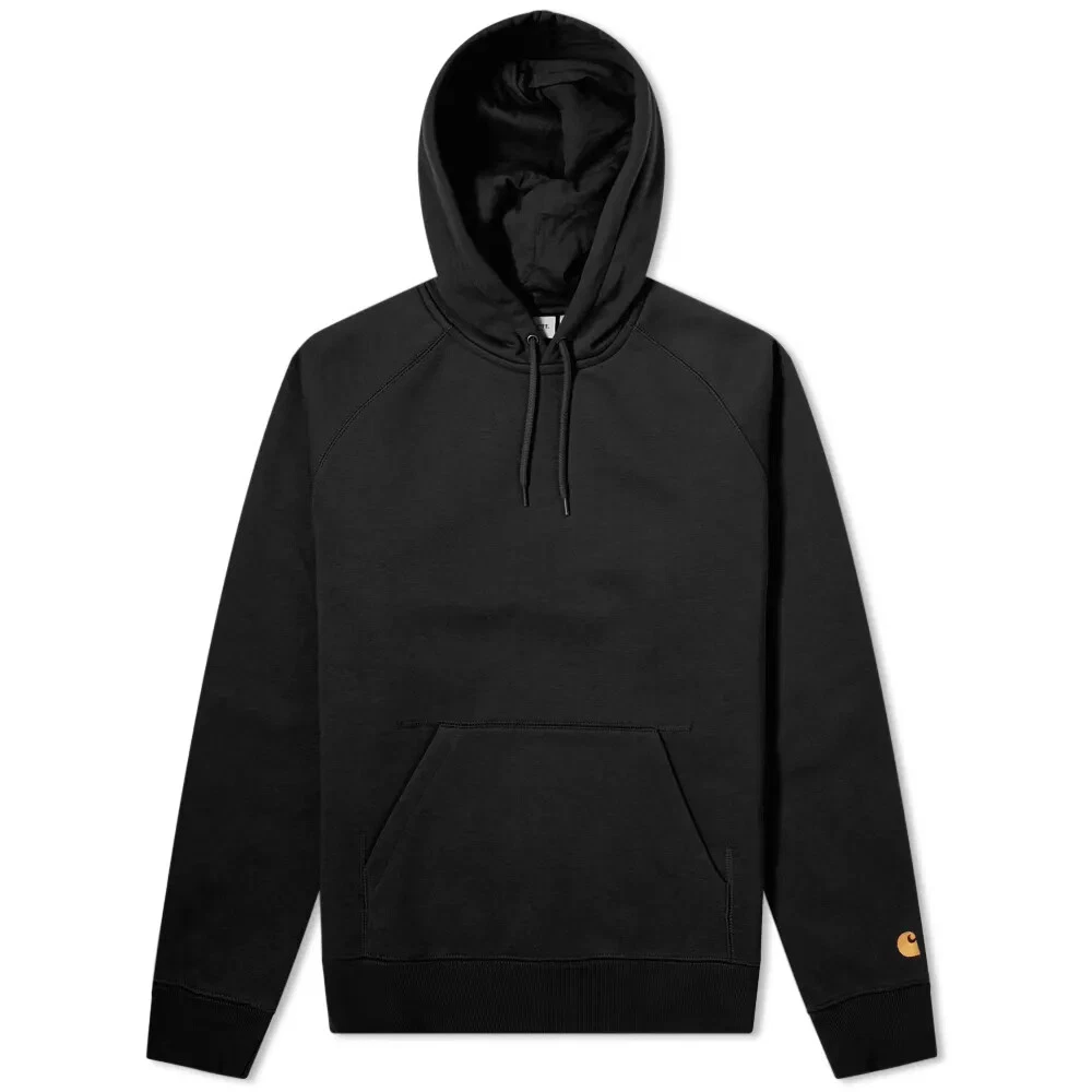 BRAND NEW Carhartt WIP Hooded Chase Sweatshirt Black Gold I026384
