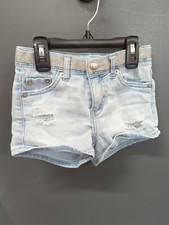 Girl's Levi's Blue Shorty Short Sparkled Waistband Size 6-7 Years