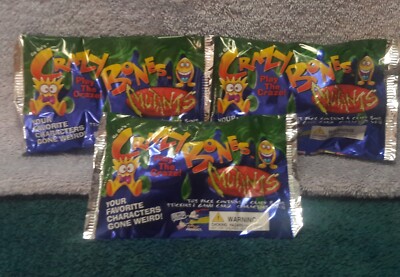 LOT OF 3 ''MUTANTS'' GoGo's CRAZY BONES SEALED FOIL PACKS  READ DESCRIPTION    