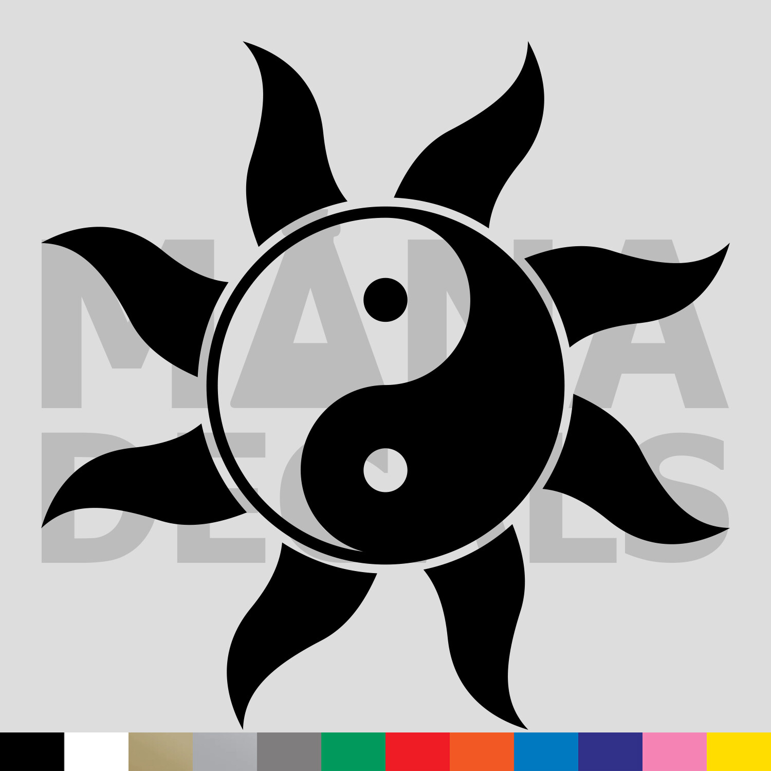 Yin and Yang Sun Vinyl Die Cut Decal Sticker