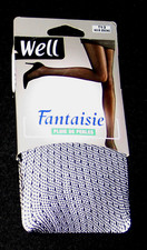 COLLANT PLUIE PERLE WELL T 2 EBENE NYLON LYCRA MODE SEXY LINGERIE FANTAISIE FUN
