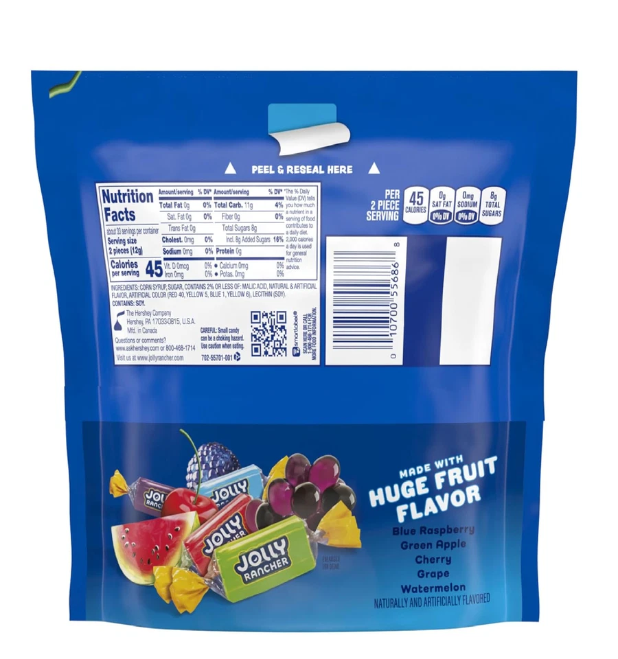 Bolsa resellable caramelo duro con sabor a fruta surtida JOLLY RANCHER, 14 OZ Foto 3 de 4