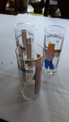 3x Coca Cola Glas Pocahontas Disney 0,4l NEU