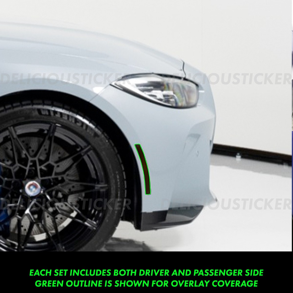 For 2021-2026 BMW M4 G82 Front Side Marker Smoke Decal Ppf Dark