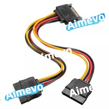 15 Pin Sata Male to 2 Sata Female Power Splitter Y Cable 20cm