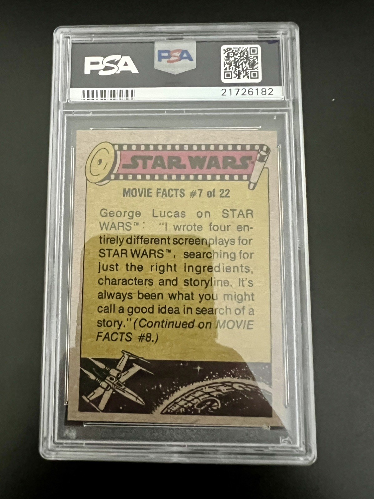 1977 TOPPS STAR WARS INSTRUCTING THE REBEL PILOTS #227 PSA 9 MINT view 3