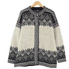 Vrikke Cardigan Nordique Scandinave Fair Isle Vintage Chaud Pour Femmes Taille L