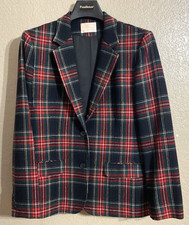 VTG Pendleton Women s Blazer Size 14 Plaid Tartan 100 Virgin Wool 90 s Clueless