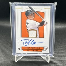 2018 National Treasures Trey Mancini GOLD /49 On Card Auto & Game Worn Patch 
