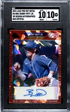 2021 Leaf Pro Set Metal Bobby Witt Jr. RED CRYSTAL SGC 10 w/10 AUTO
