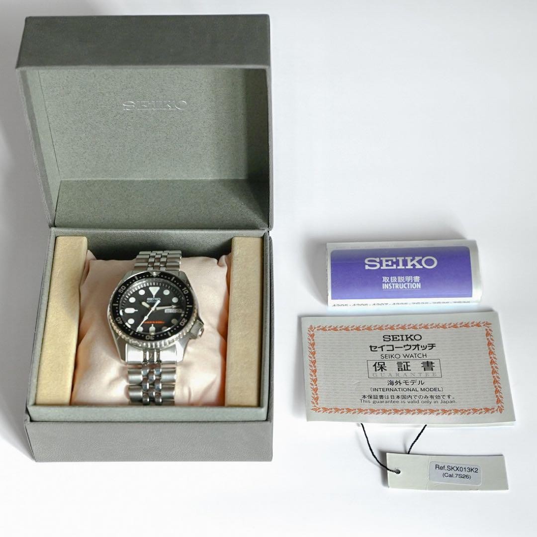 SEIKO SKX013 Auto Diver Watch 200m Black Dial 38mm Working Full