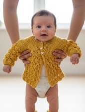 Crochet Baby Sweater Booties Set 0-3 Months Unisex Newborn Winter Wear 9.5in  