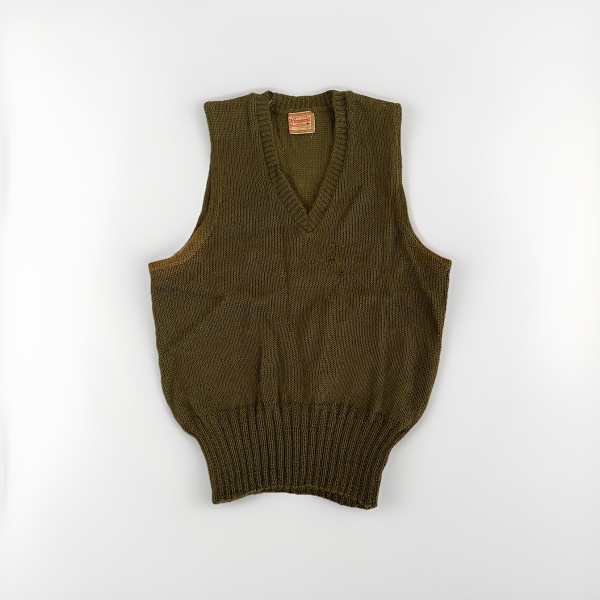 Vintage 40s WW2 Drummond Wool Knit Sweater Vest Small US Military