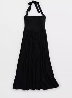 Aerie At The Barre Halter Dress True Black NEW | eBay